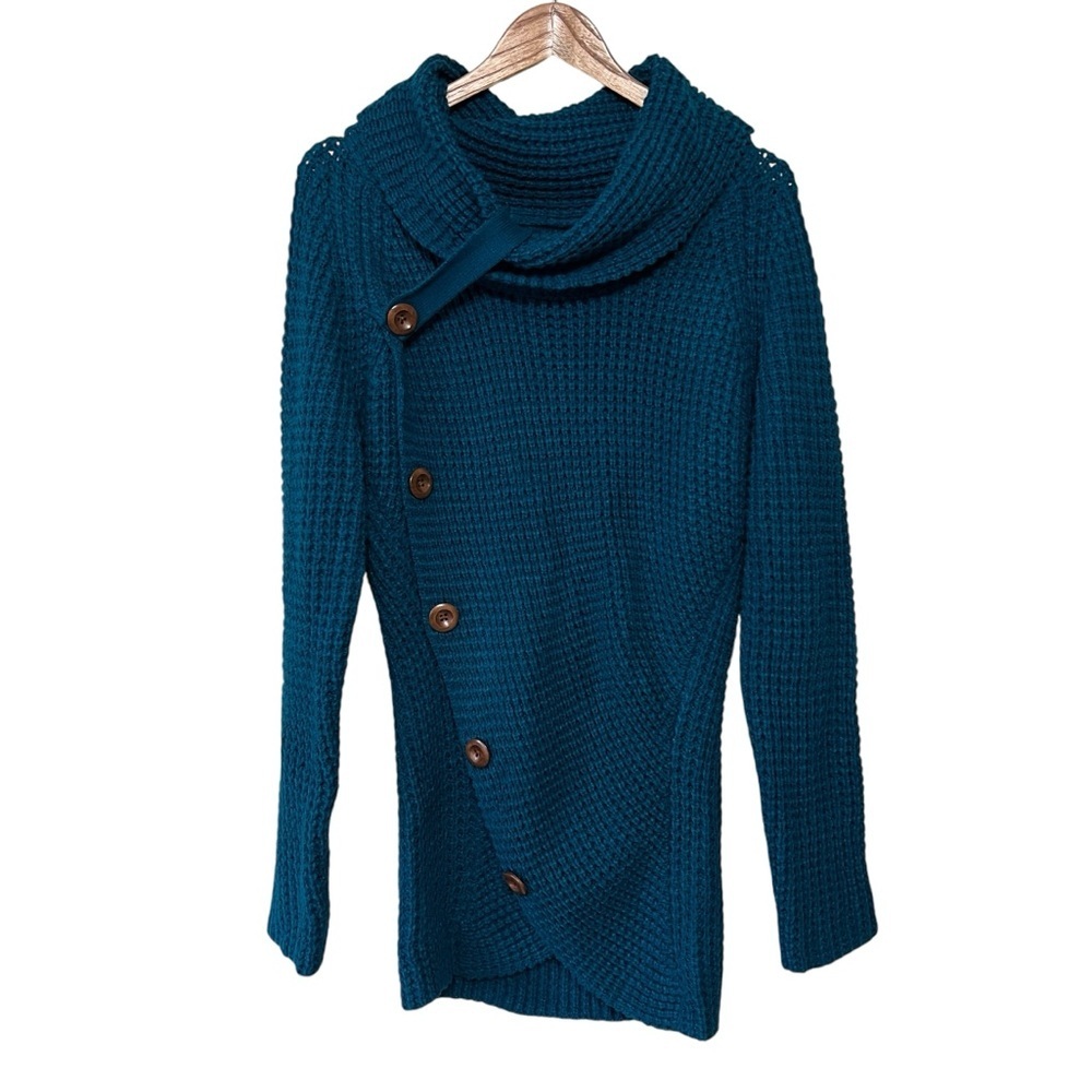 Winter Women Turtleneck Jumper Sweater Long Sleeve Knit Tops Solid Color Blue